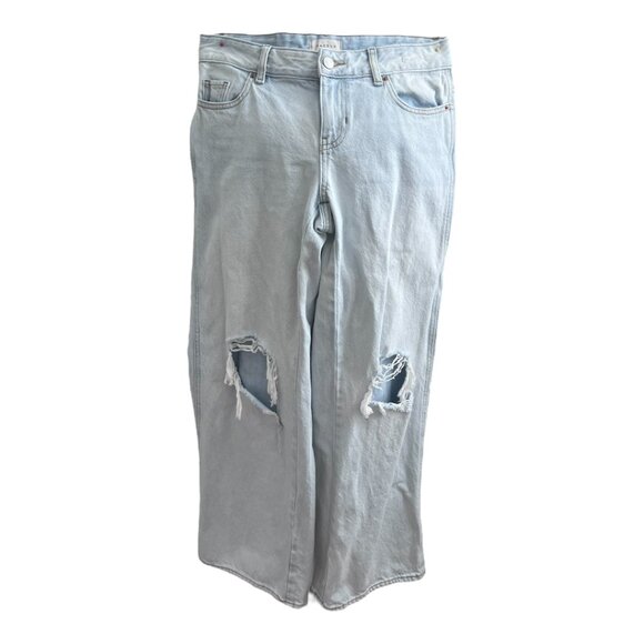 PacSun Casey Light Indigo Ripped Knee Low Rise Baggy Jeans Size 25x29 - Picture 1 of 9